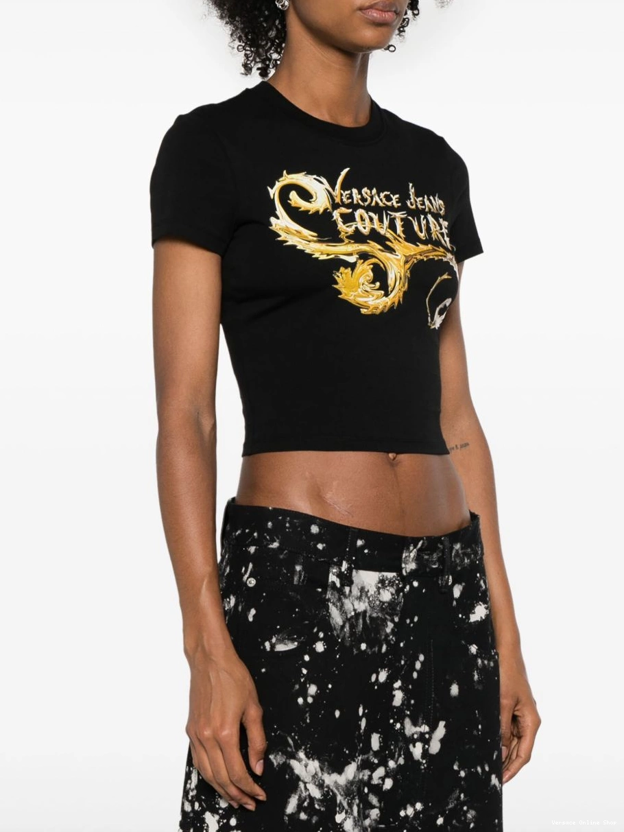 Cheap Women Couture Chromo Versace Jeans cropped Couture T-shirt 0715